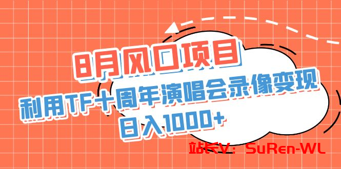利用TF十周年演唱会录像变现+录像，日入1000+，简单无脑操作-俗人博客网