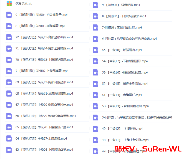 B站闫帅奇：男性腹肌打造瘦肚子全方案，女性马甲线打造减脂瘦肚子方案-俗人博客网