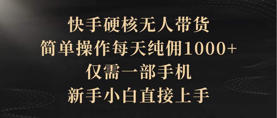 快手硬核无人带货，简单操作每天纯佣1000+,仅需一部手机，新手小白直接上手-俗人博客网