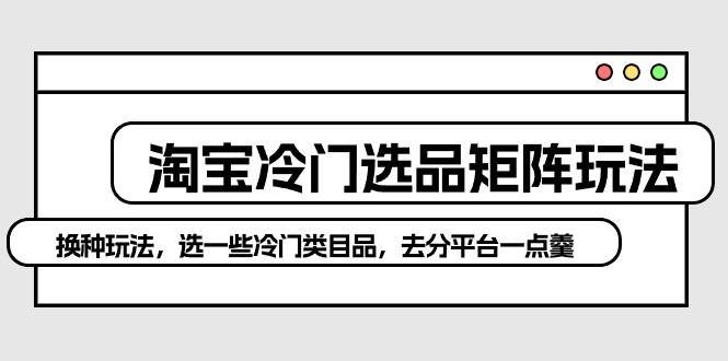 淘宝冷门选品矩阵玩法：换种玩法，选一些冷门类目品，去分平台一点羹-俗人博客网