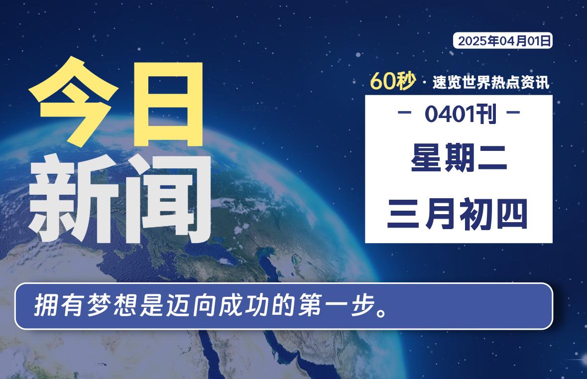 04月01日，星期二, 每天60秒读懂全世界！-俗人博客网